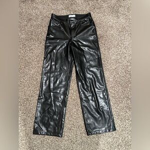 Abercrombie & Fitch Black Faux Leather Flare Pants
